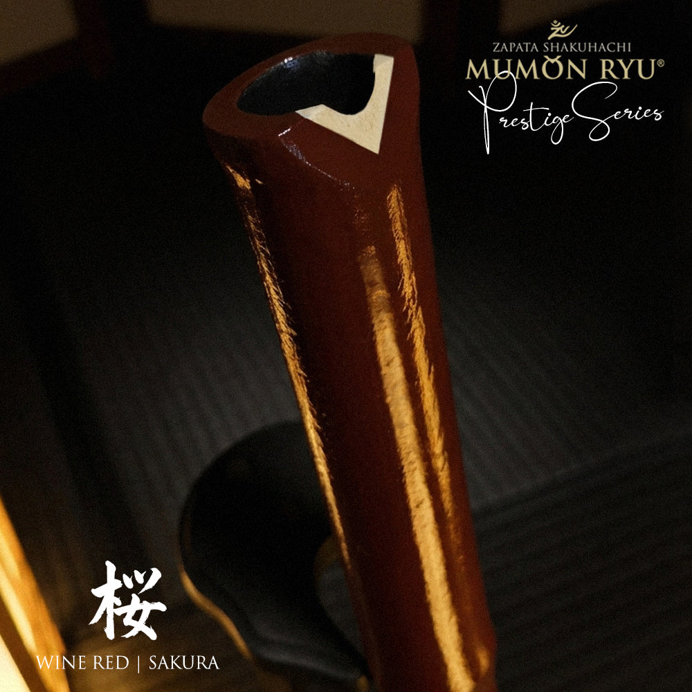 Professional Bass Flute shakuhachi | Prestige Series Wine Red Sakura | key 2.4 A3