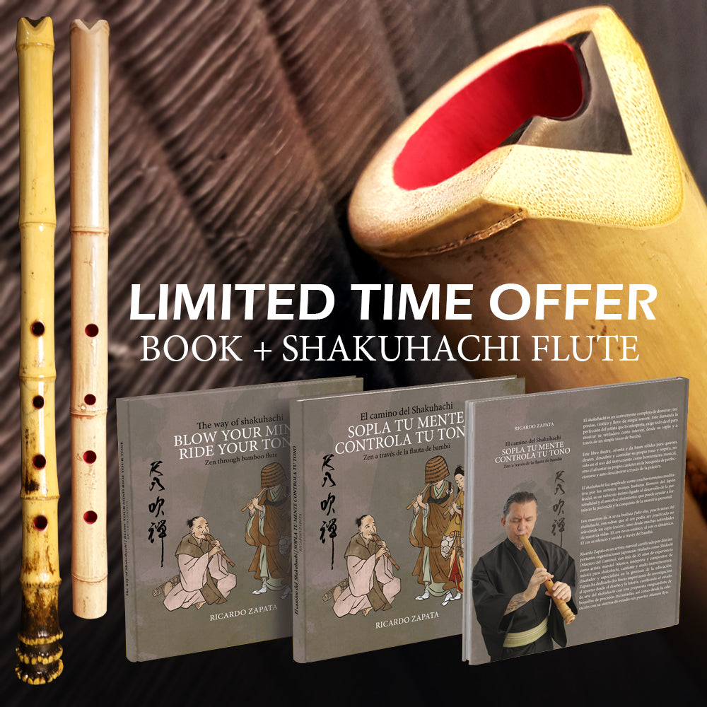 Book and shakuhachi flute study pack