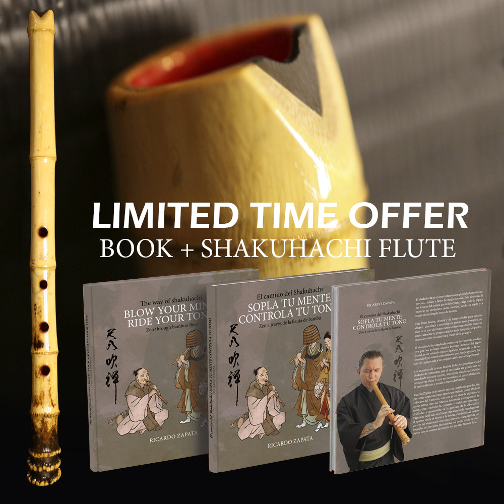 Book and shakuhachi flute study pack
