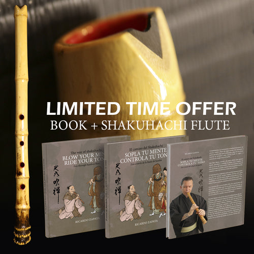 Book and shakuhachi flute study pack