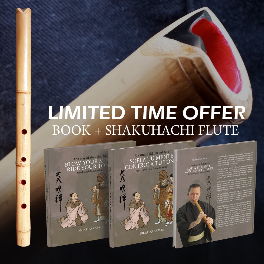 Book and shakuhachi flute study pack